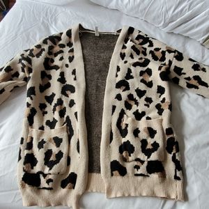 Leopard print cardigan sweater in great condition